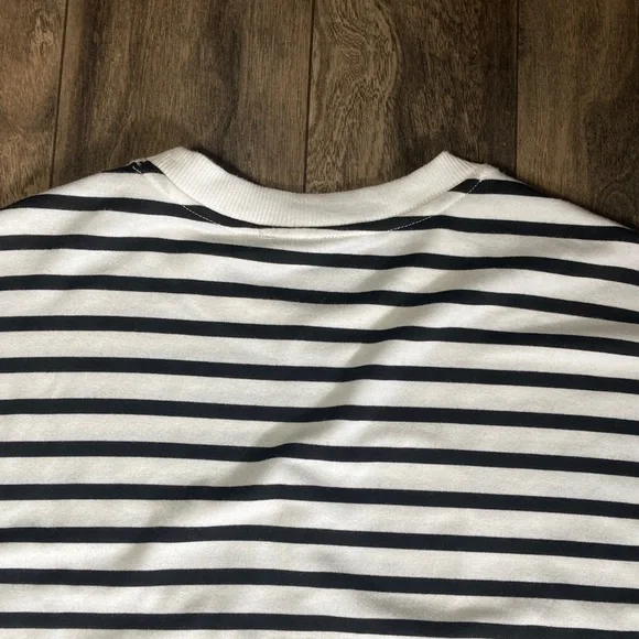 Marled Reunited Clothing Red 'Love' Black White Striped Sweater Size Large - Picture 5 of 9